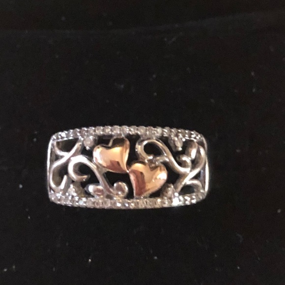 14k gold & sterling silver diamond - Picture 2 of 8